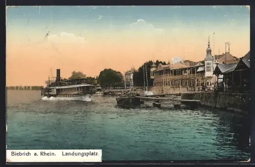 AK Biebrich a. Rhein, Landungsplatz