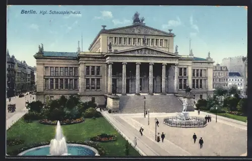 AK Berlin, Kgl. Schauspielhaus, Brunnen, Platzansicht, Gendarmenmarkt
