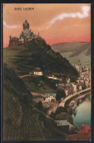 AK Cochem, Burg Cochem, Stadtansicht, Mosel