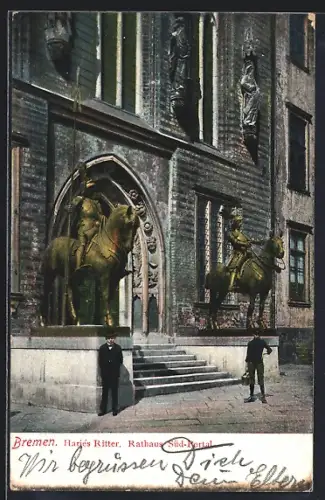 AK Bremen, Haries Ritter, Rathaus Süd-Portal