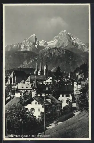 AK Berchtesgaden, Watzmann, Stadtansicht, Kirche