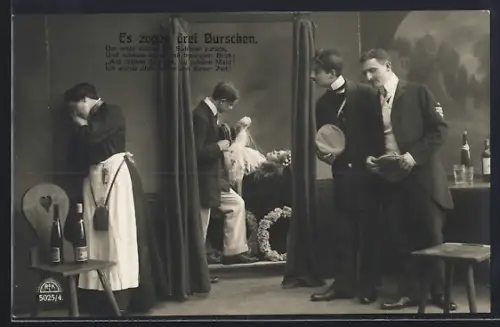 Foto-AK R & K Nr. 5025/4: Student trauert um eine junge Frau