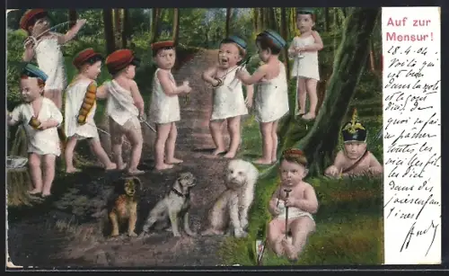 AK Babies als Studenten, Auf zur Mensur