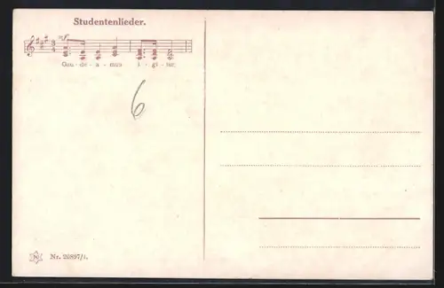 Künstler-AK Studenten mit Fackeln um ein Feuer herum