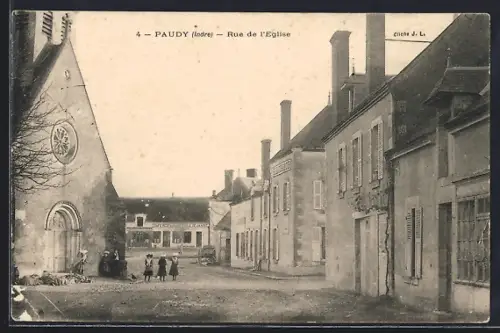 AK Paudy /Indre, Rue de l`Eglise