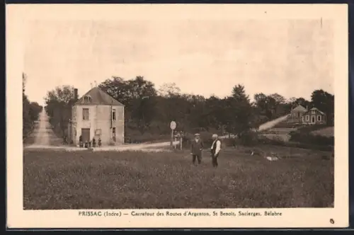AK Prissac /Indre, Carrefour des Routed d`Argenton, St-Benoit, Sacierges, Bélabre