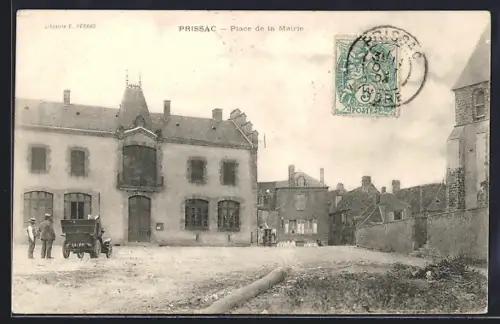 AK Prissac, Place de la Mairie