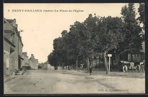 AK Neuvy-Pailloux /Indre, La Place de l`Eglise