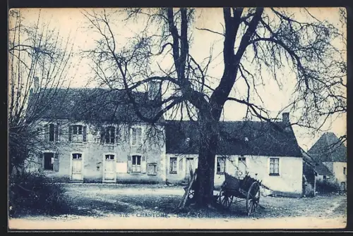 AK Chantome, Place de la Mairie et Ecole