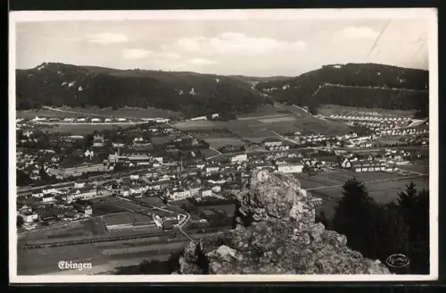 AK Ebingen, Panoramaansicht des Ortes und Umgebung