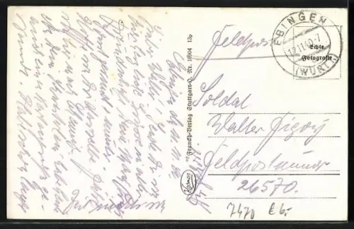 AK Ebingen, Panoramaansicht des Ortes und Umgebung