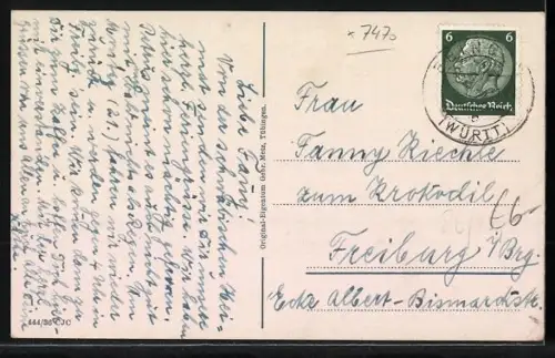 AK Ebingen, Stadtansicht und Aussichtsturm