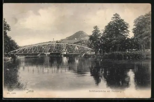 AK Jena, Schützenbrücke mit Hausberg