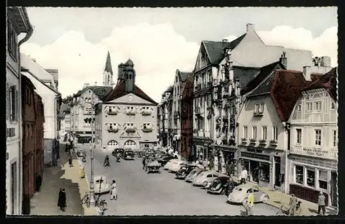 AK Bad Kissingen, Marktplatz mit altem Rathaus