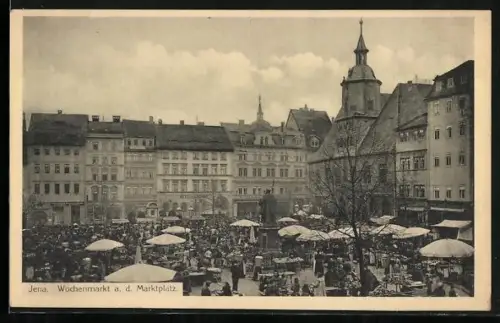 AK Jena, Wochenmarkt am Marktplatz