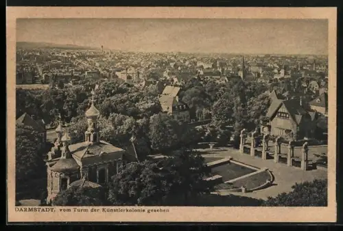 AK Darmstadt, Vom Turm der Künstlerkolonie gesehen