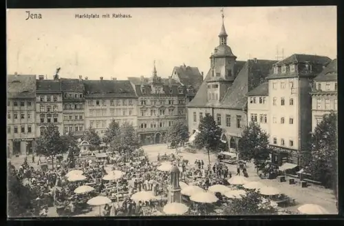 AK Jena, Marktplatz mit Rathaus