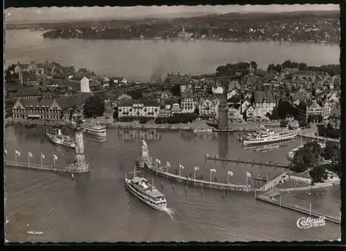 AK Lindau /Bodensee, Hafen, Mangturm, Leuchtturm, Schiffe