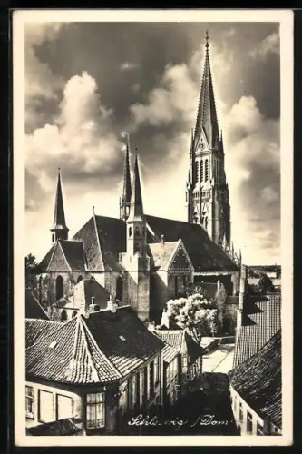 AK Schleswig, Strassenpartie am Dom