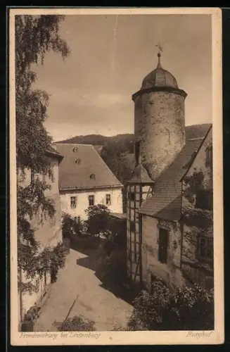 AK Leutenberg / Thüringen, Schloss Friedensburg, Burghof