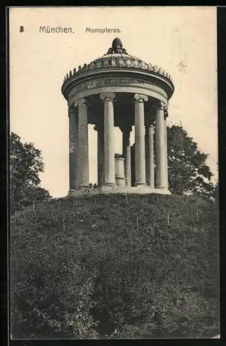AK München-Schwabing, Monopteros, Rundtempel im Englischen Garten