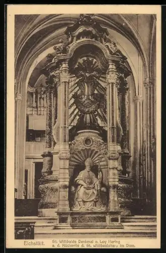 AK Eichstätt, St. Willibalds-Denkmal a. d. Rückseite des St. Willibaldaltars im Dom