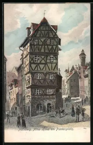 Künstler-AK Nürnberg, Altes Haus am Paniersplatz