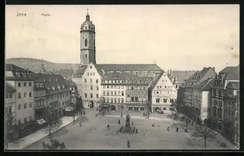 AK Jena, Markt aus der Vogelschau