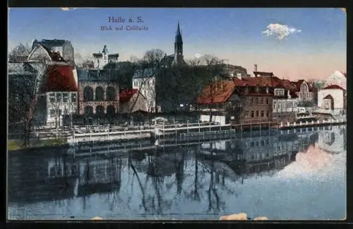 AK Halle a. S., Blick auf Cröllwitz