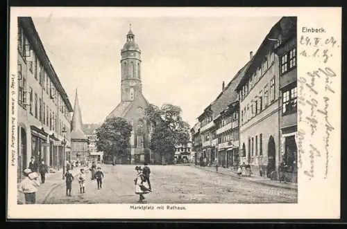 AK Einbeck, Marktplatz mit Rathaus