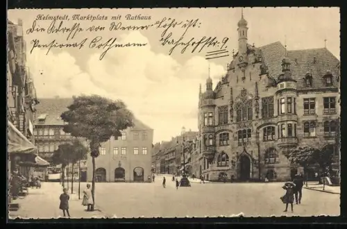 AK Helmstedt, Marktplatz mit Rathaus