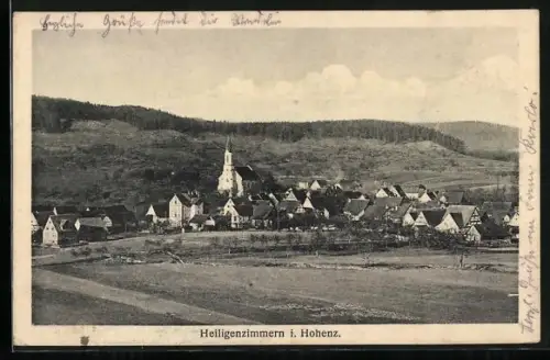 AK Heiligenzimmern i. Hohenz., Ortsansicht mit Kirche