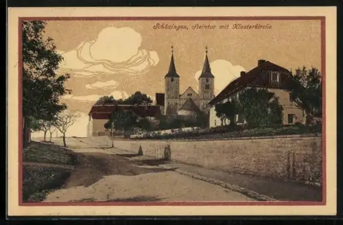 Künstler-AK Schöningen, Steintor mit Klosterkirche