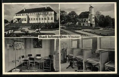 AK Bad Wimpfen a. Neckar, Kurmittelhaus, Villa im Kurgarten, Empfangszimmer, Inhalationssaal