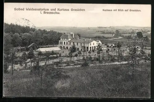 AK Grasleben i. Braunschw., Solbad, Waldsanatorium und Kurhaus