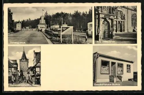 AK Helmstedt, Geschäftshaus Buchta, Alte Universität, Hausmannsturm, Russiche Zone
