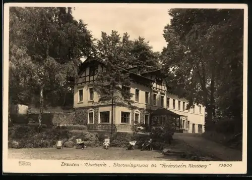 AK Dresden-Wachwitz, Ferienheim Wachberg, Wachwitzgrund 84