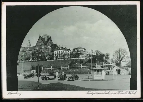 AK Hamburg-St.Pauli, Navigationsschule und Wiezel`s Hotel