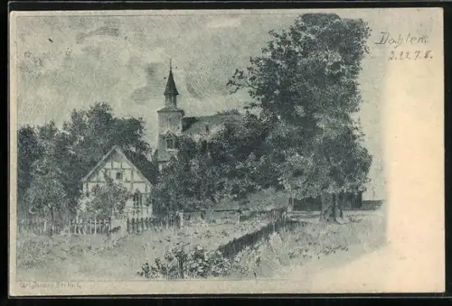 Künstler-AK Dahlem, Ortspartie