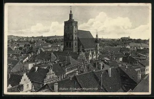 AK Guben, Blick zur Hauptkirche