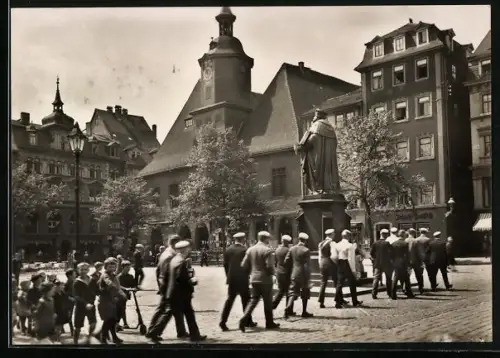 AK Jena, Markt, Hanfrieddenkmal