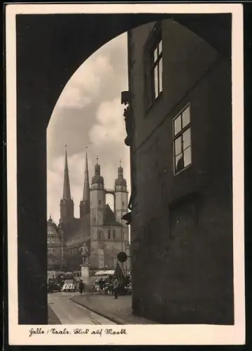 AK Halle /Saale, Blick auf den Markt