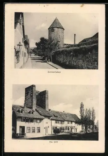 AK Einbeck, Sonnenhaken, Am Stift, Kurhaus und Restaurant Waldschlösschen, Bes. Fritz Erfurt