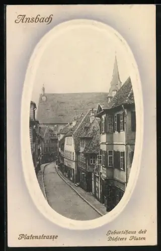 AK Ansbach, Geburtshaus des Dichters Platen, Platenstrasse