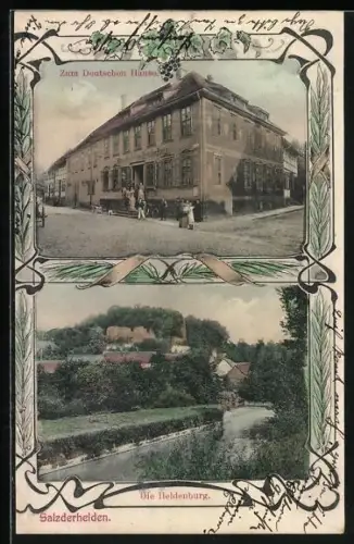 AK Salzderhelden, Hotel und Gastholf zum Deutschen Hause, Heldenburg