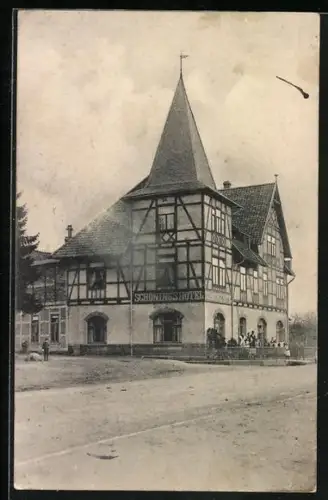 AK Gielde, Schöning`s Hotel, Totalansicht