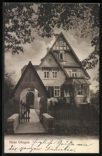 AK Einbeck, Villa Ohagen, Huberweg 28, Totalansicht