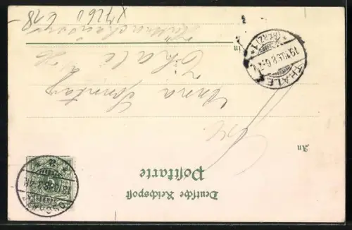 Lithographie Oschatz, Kaiserliche Post, Realschule, Königl. Seminar, Markt, Bürgerschule