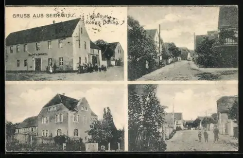 AK Seidewitz / Mulde, Gasthof Robert Döring, Dorfstrasse, Ortspartie mit Wohnhäusern