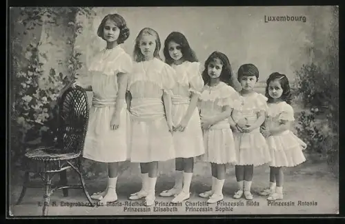 AK Prinzessinnen von Luxemburg als Kinder